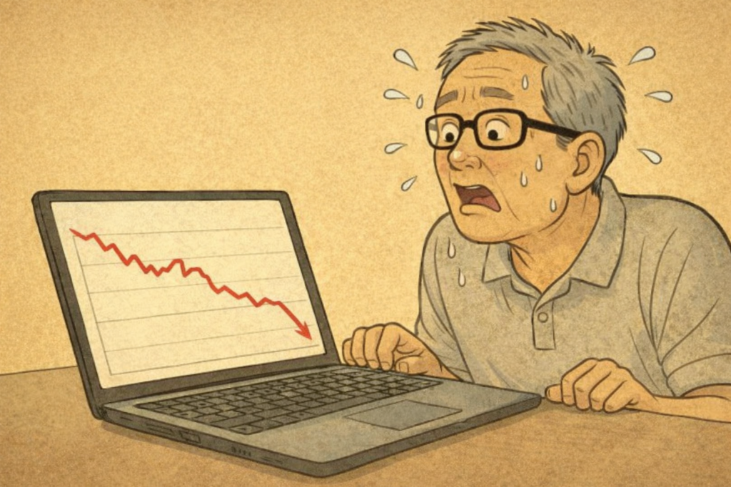 下がるチャートにドキドキ