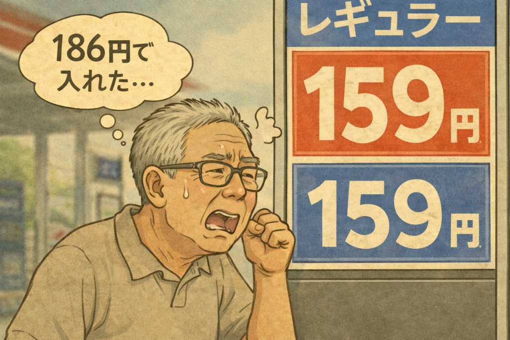ガソリンを高い値段で入れた時のくやしさ