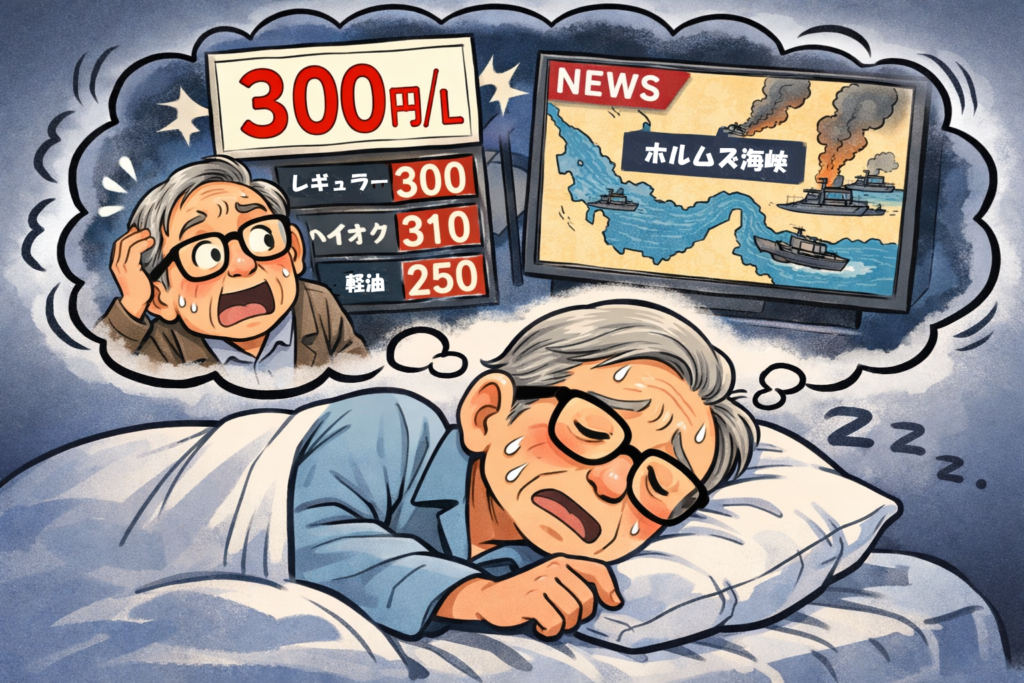 年金生活の男性がガソリン価格の高騰の悪夢を見ている