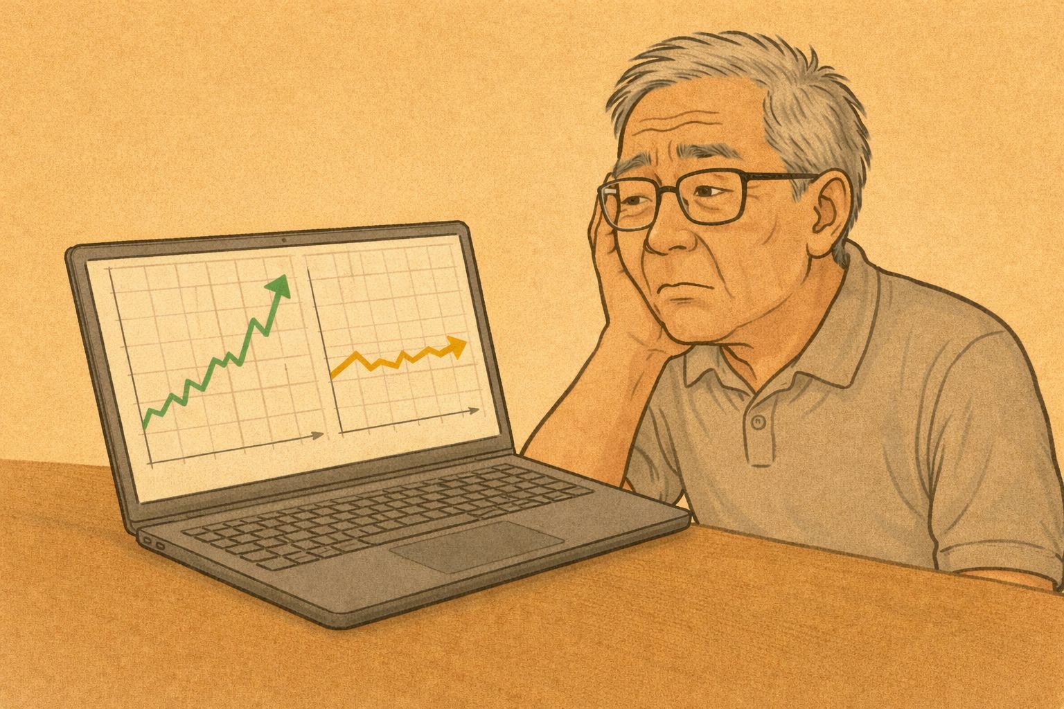 S&P500は日経平均と比べて元気ない