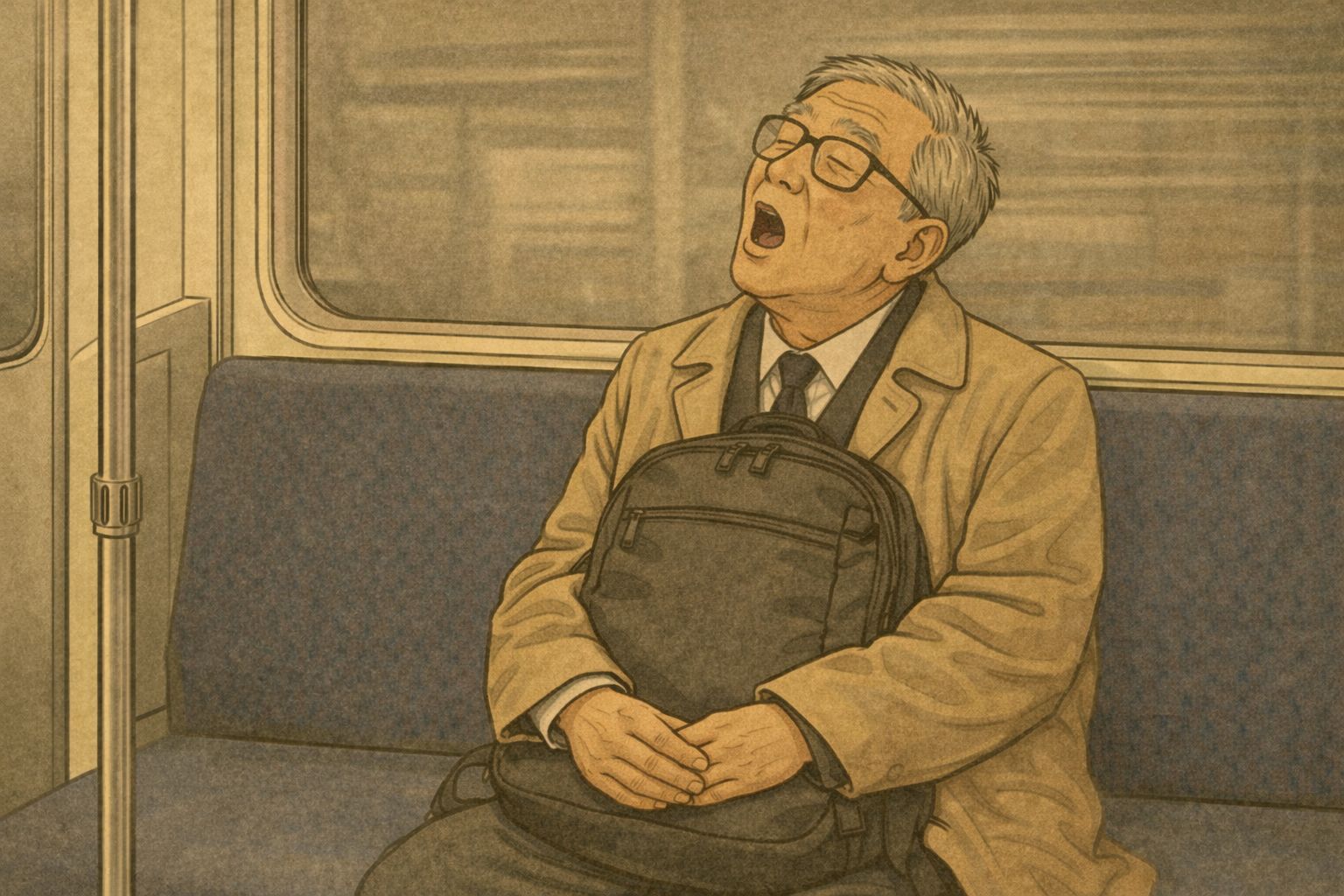 電車で眠りこける