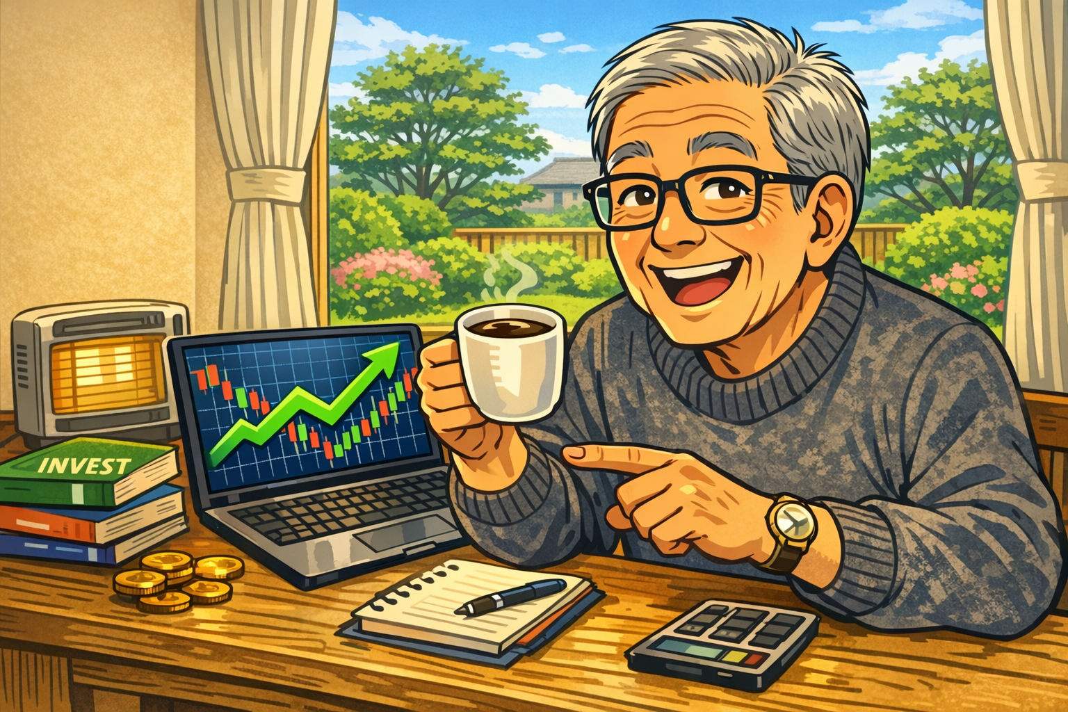 株は静かに動き、金曜日に笑ってコーヒーを飲む