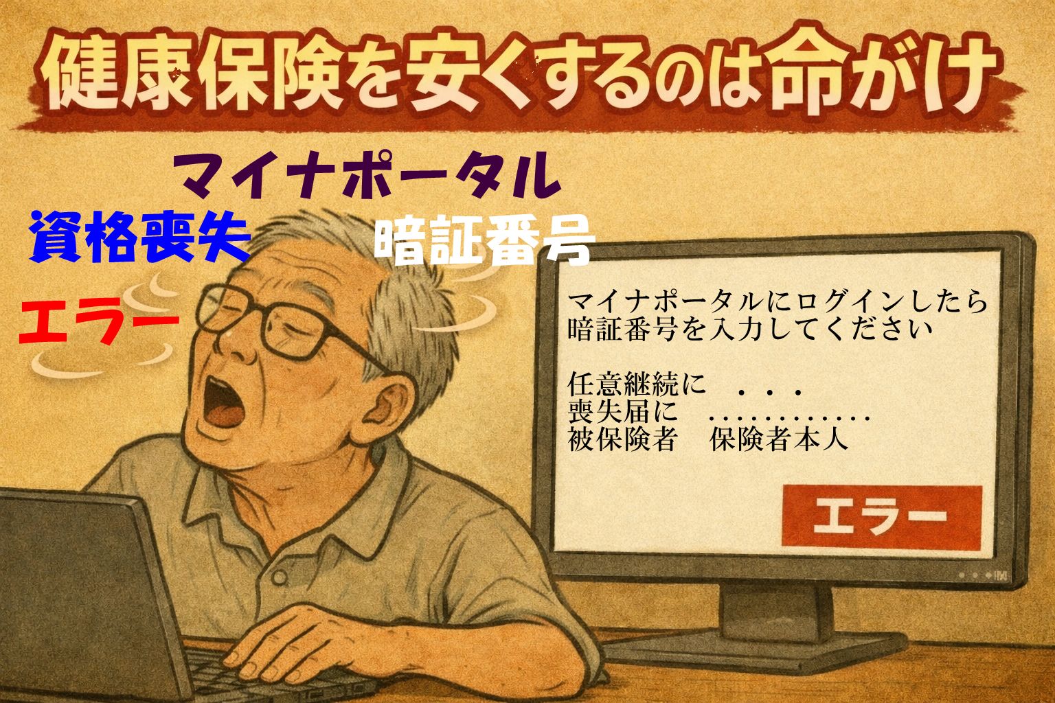 任意継続資格喪失申請の電子申請に混乱する