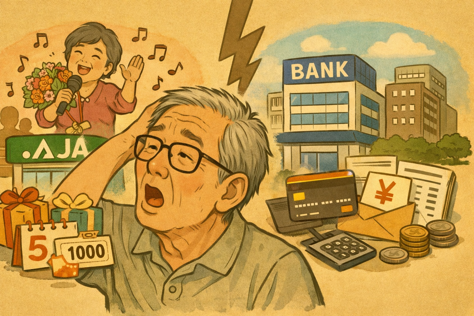 年金受取口座の違いでサービスが大きく違うことで悩む