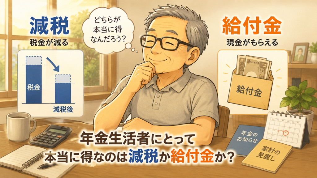 年金生活者にとって本当に得なのは減税か給付金か