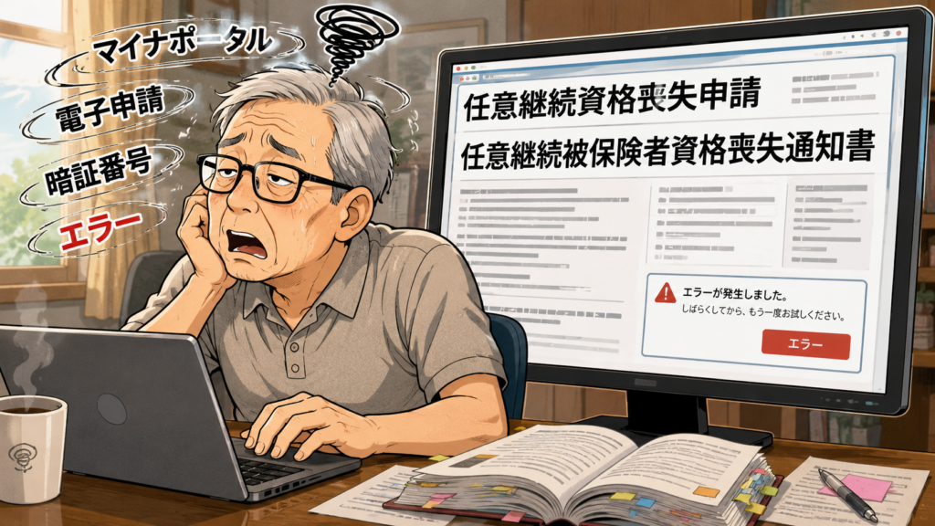 マイナポータルで任意継続資格喪失申請する