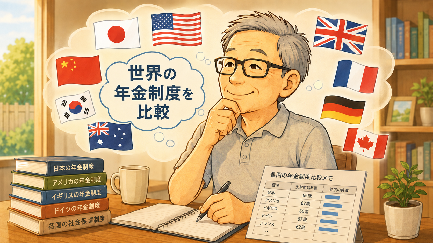 世界の年金制度を調査中