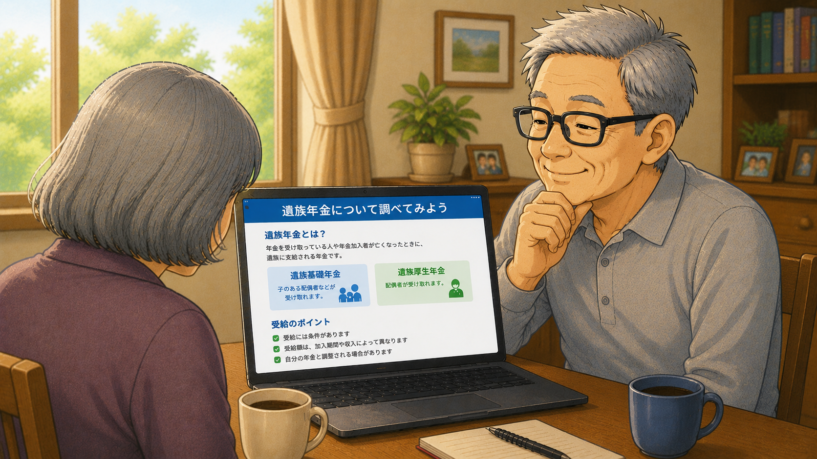 夫婦で遺族年金について調べる