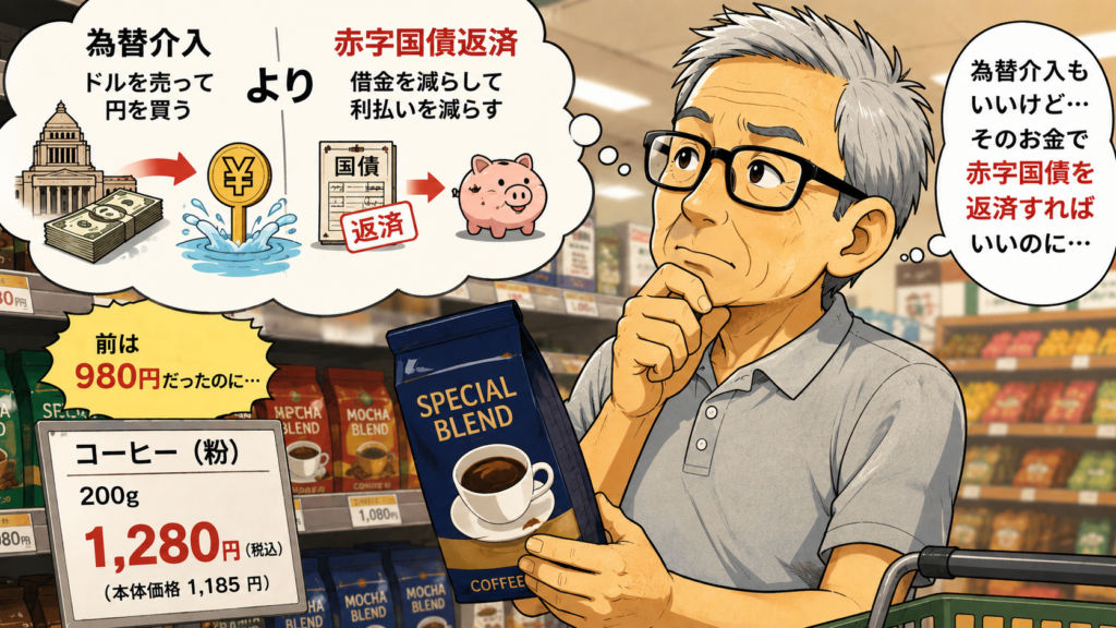 為替介入より赤字国債を返済できないのか