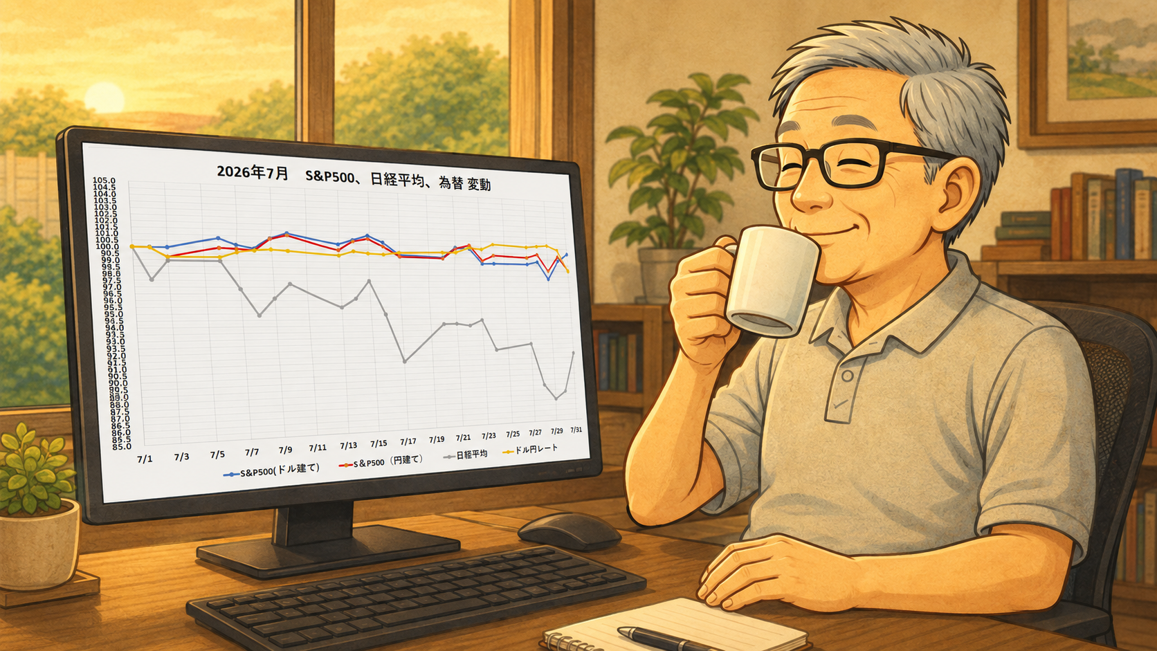 円高に振れても動じない7月の資産公開