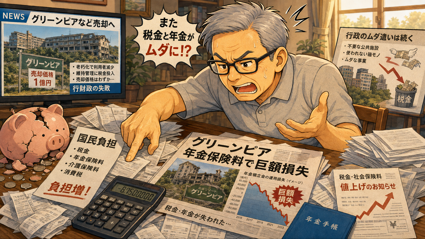 国民から集めた税金で事業を失敗しても責任を取らない行政の怒り