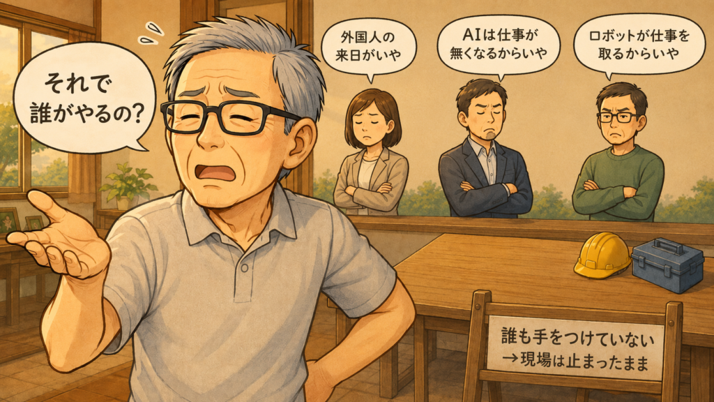 外国人,AI,ロボットを嫌って誰がやるの