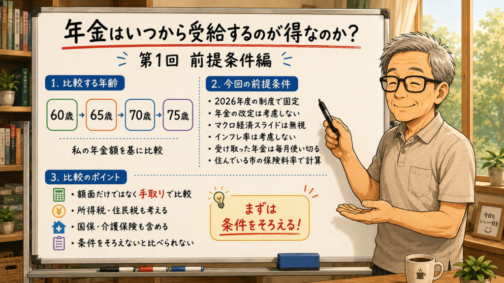 年金はいつから受給するのが得なのか？　第1回「前提条件編」