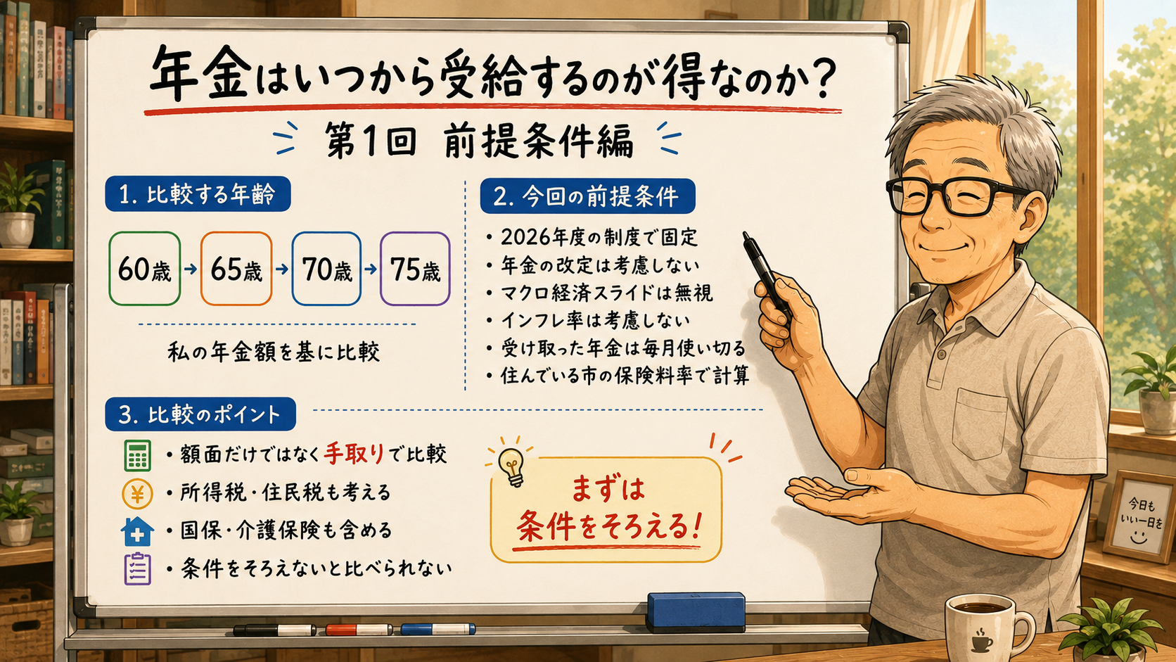 年金はいつから受給するのが得なのか？　第1回「前提条件編」