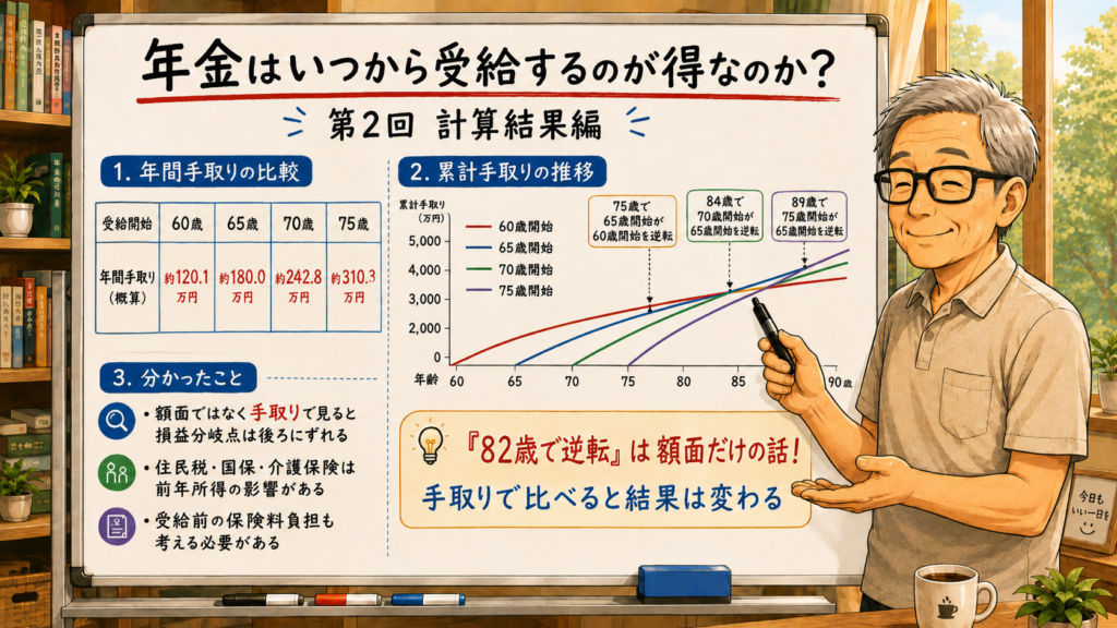 年金はいつから受給するのが得なのか？　第2回「計算結果編」