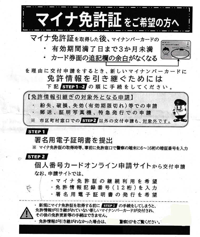 マイナ免許証をご希望の方へ