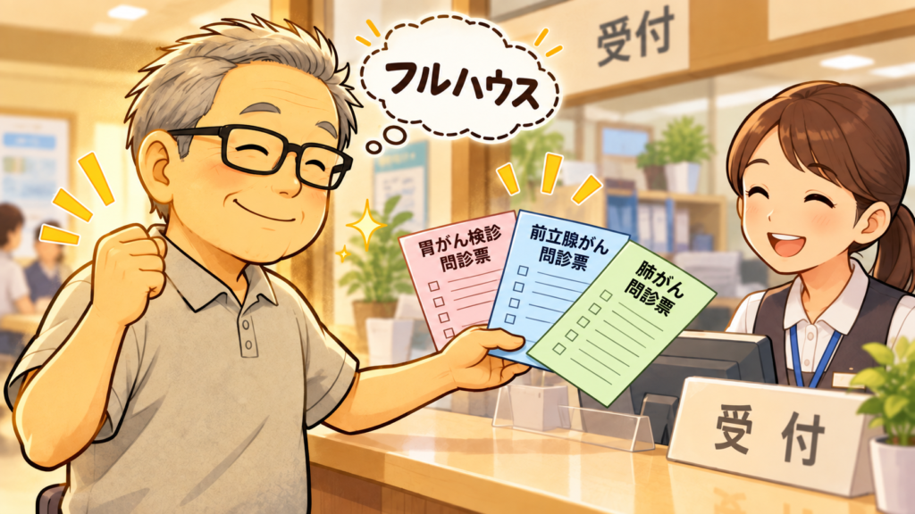 フルハウス！検診票を受付へ