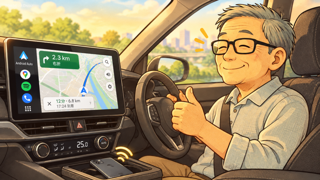 ワイヤレスAndroid Autoで快適ドライブ